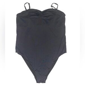PRIMARK BEACH CINCHED FRONT ONE PIECE SWIMSUIT -  BLACK SIZE XL (NEW WITH TAGS)
